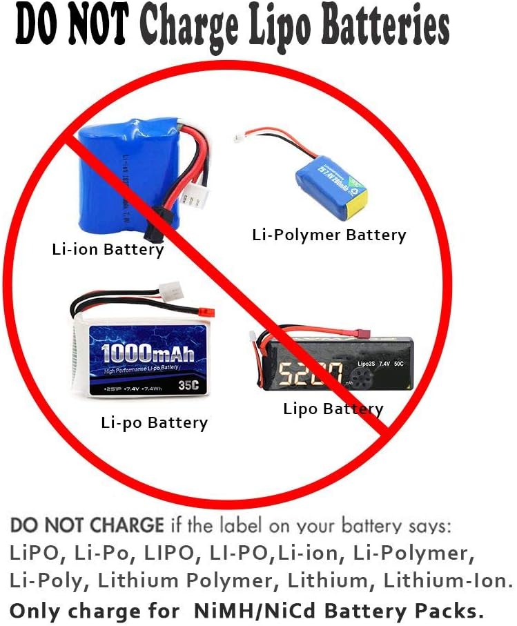 Sourcingpower RC Battery Charger for 3.6V,4.8V,6V,7.2V,8.4V,9.6V NiMH/NiCd Battery Packs Hobbies Airsoft Batteries,RC Car,Truck,Airplanes,Air Gun,with Tamiya,Hitec,RX,JST,T Plug : Toys & Games