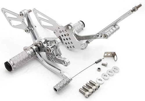 Miniatura 16 de Motorcycle Rearset Foot Pegs Rear Set Footrests Fully Adjustable Foot Boards Compatible for GSXR750 GSXR600 1996-2005,GSXR1000 2000-2004,SV650
