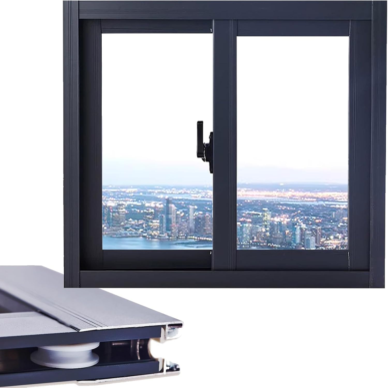 Basement Sliding Window Replacement 35"x24" - Aluminum Ventilation Shed with Tempered Glass & Screen for Chicken Coop, Playhouse, Garage - Durable White Design