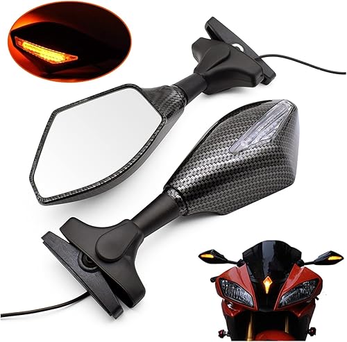 Miniatura 2 de Para Yamaha MT25 YBR 125 YZF R15 XT660 TMAX 500 530 XP500 retrovisor lateral de motocicleta Retrovisores Indicador de señales de giro con luces LED