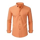 Mens Dress Shirts Long Sleeve Wrinkle Free Button Down Stretch Business Shirt Casual Slim Fit Formal Wedding Top