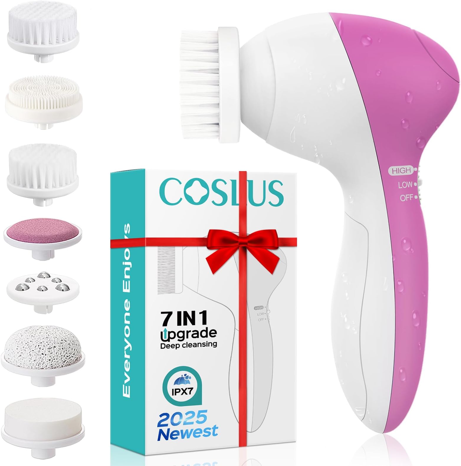 Facial Cleansing Brush - Electric Face Brush Scrubber Waterproof for Deep Exfoliating (Upgraded Version)