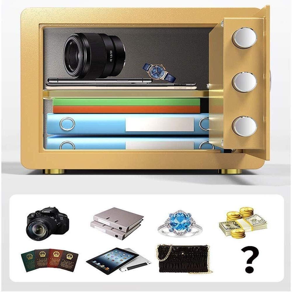 RLKHXBS Safe, Password is On Small Portable Anti-Theft Safes with Dual Intelligent Alarm System 25CM Coffer,Black Key Box