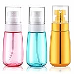 Cosywell Fine Mist Spray Bottle TSA Approved 3 Pack 2oz 60ml Leak Proof Travel Spray Bottle Empty Plastic Refillable Containers for Hair Perfume Toners Rose Water Cosmetics(Gold+Green+Pink)