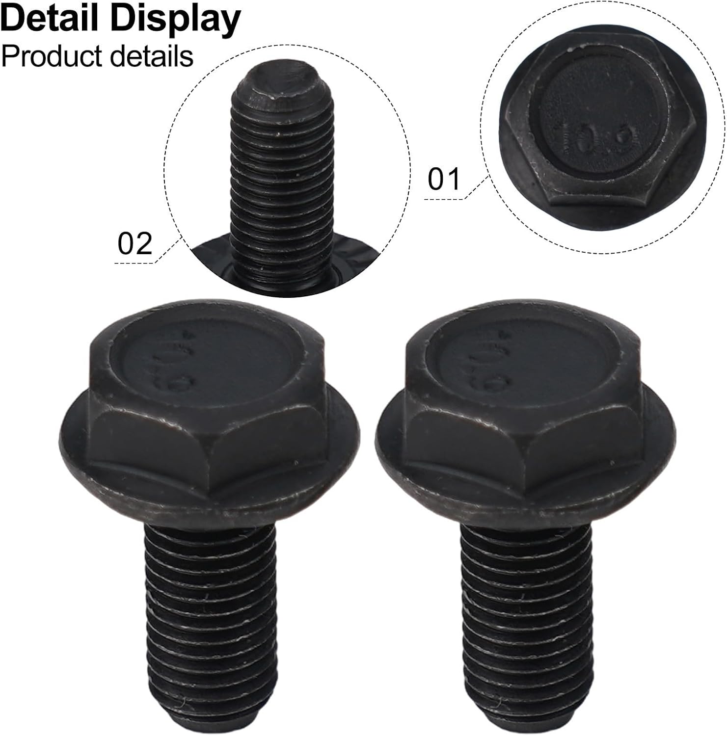 Iron Square Taper Crank Bolts M8x18mm for Road Bike, Black Crank Arm Fixing Screws and Bottom Bracket Hardware Fasteners 2 Pack