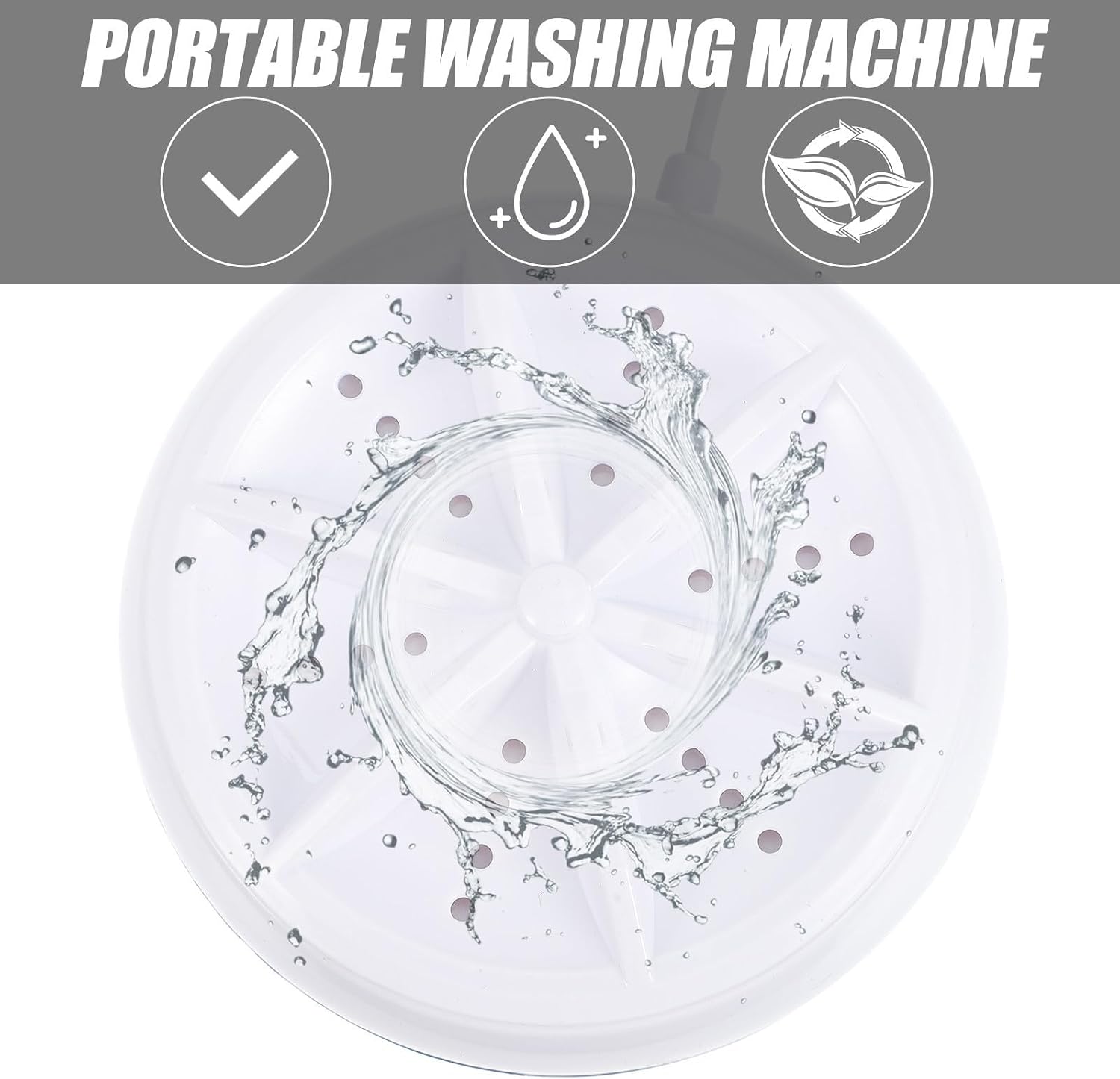 Kisangel Portable Mini Clothes Washer Travel Washing Machine with High-frequency Vibration for Socks and Shirts, Compact Abs Material Washer for School and Business Trips