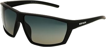 Body Glove Relax Polarized Wrap Sunglasses, Black, 66mm