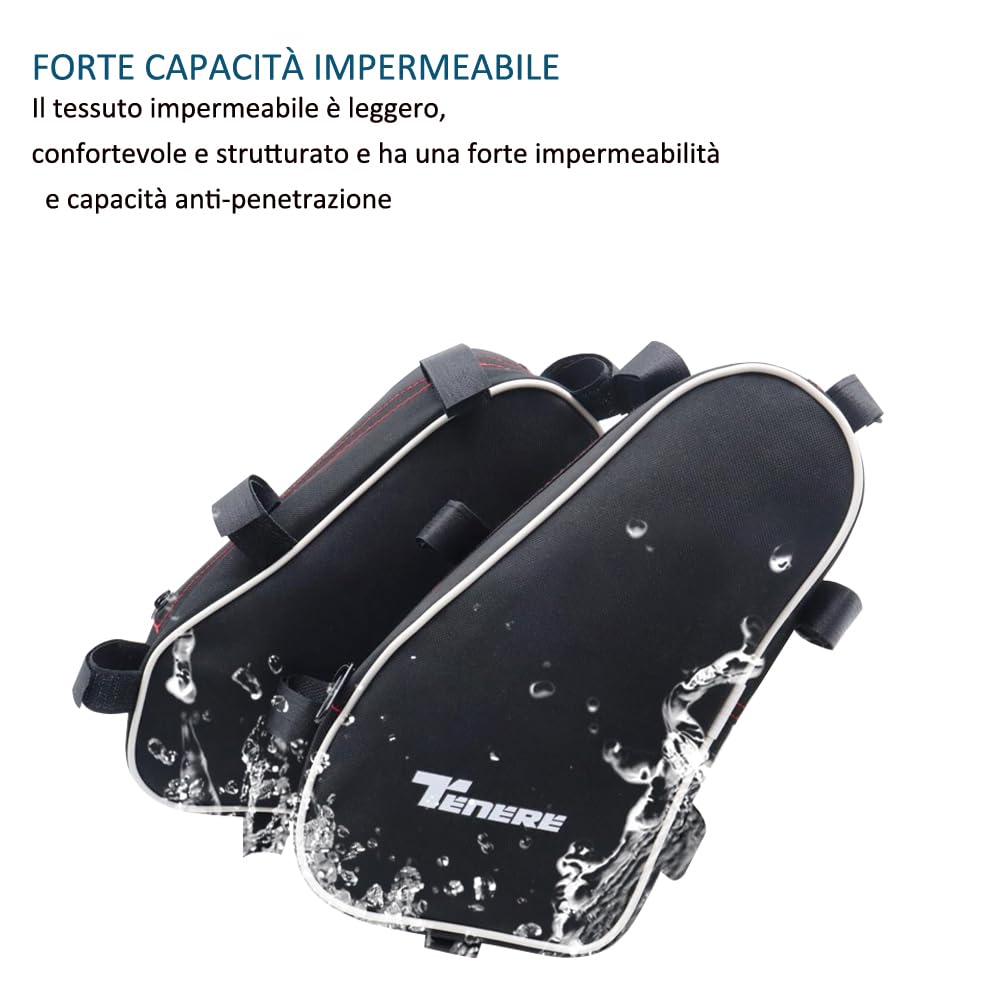 Sacs étanches Pour Tenere 700 XTZ700 2019 - Paire De Sacs De Cadre Moto (nylon, Noir)