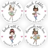 Baked with Love Stickers Personalized, Homemade with Love Stickers for Baked Goods, Cookie Business Stickers, Cupcake Business Supplies, Baked Goods Packaging, Custom Illustrated Labels Small Business