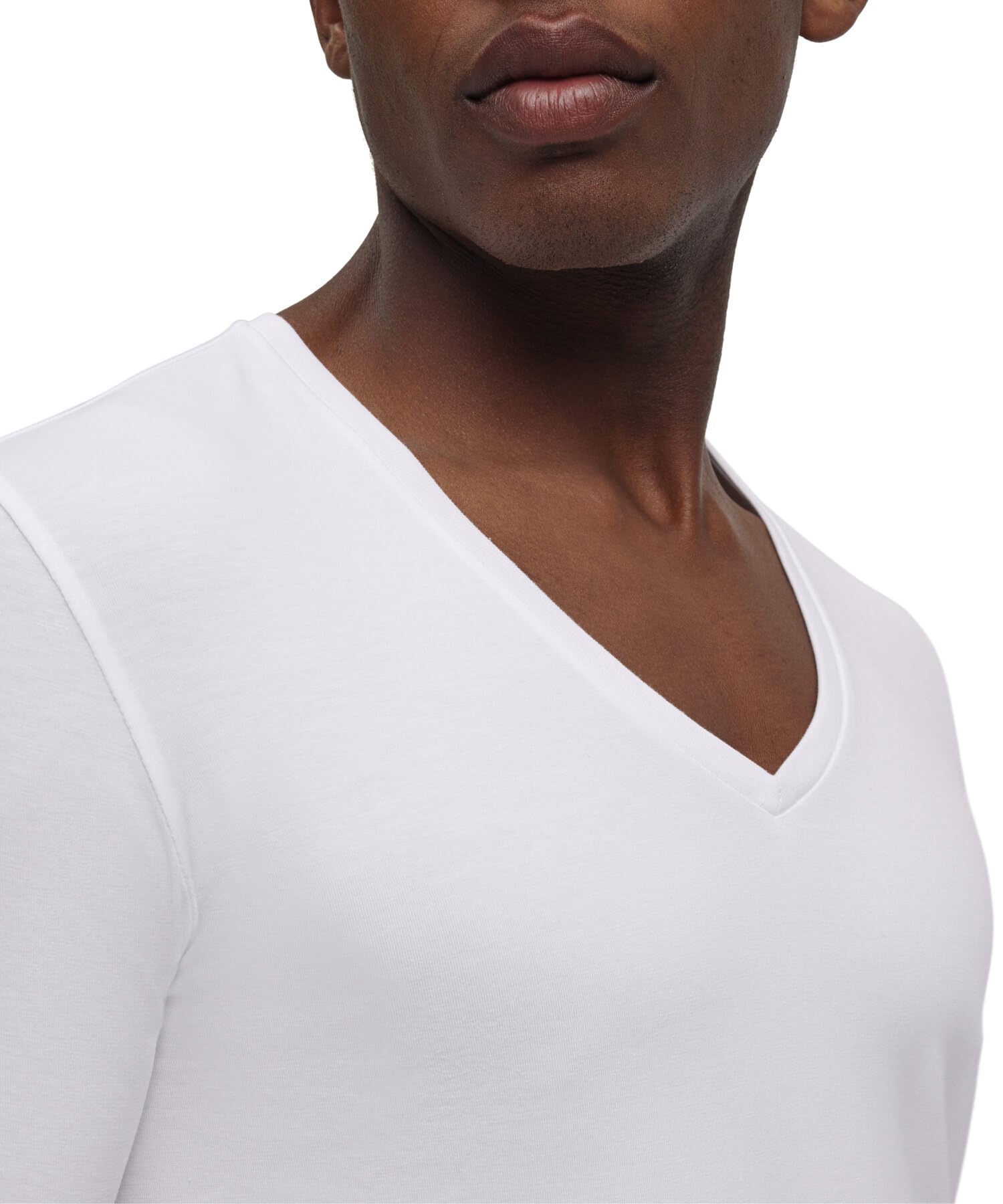 FALKE Herren Daily Comfort 2-Pack Deep V Neck Unterwäsche bequemes Unterhemd hautfreundlich Kurzarm mit tiefem V-Ausschnitt im Multipack schnelltrocknende atmungsaktive nachhaltige Baumwolle 2 Stück | Softe Baumwolle mit Elasthan