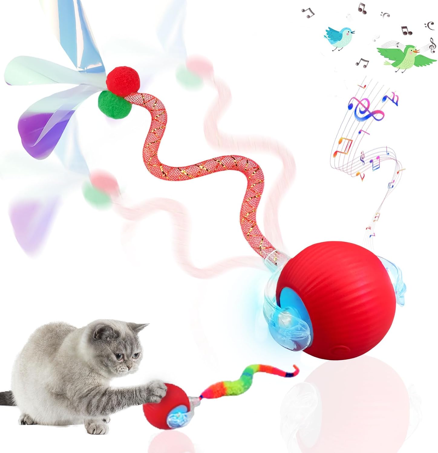 Interactive Cat Toy Ball, Smart Moving Pet Toy for Cats & Dogs | cat toys for indoor cats | speedy tail 2.0 cat toy|cat teaser toy|interactive motion activated cat toys| stimulating cat toys