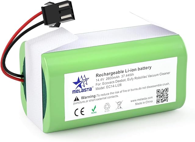 14.4V 2600mAh Replacement Battery for Ecovacs Deebot N79 N79S DN622 Li-Ion Battery Compatible with Tesvor 500 Eufy RoboVac 11, 11S MAX 30, 30C Max 12 15C MAX 15T 35C