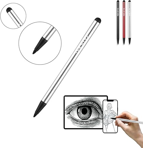 Miniatura 7 de Tek Sty Pro Capacitive Resistive Stylus Universal 2 in 1 Compatible with Your Nothing Ear 1 High Sensitivity & Precision Full Size 3 Pack! (Black