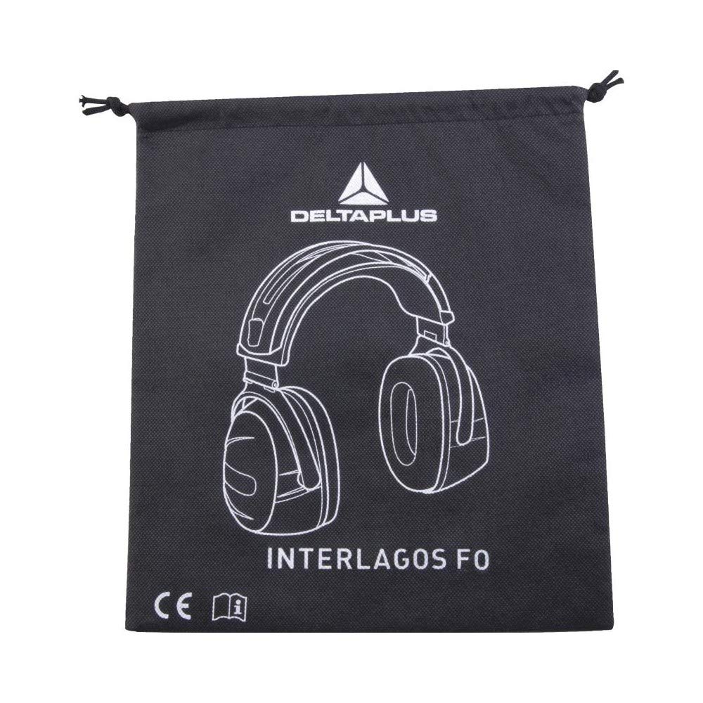DELTA PLUS Deltaplus Interlagosfo SNR - Almohadillas acolchadas plegables de ABS de 30 dB con 2 arcos ajustables cómodos, color negro