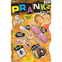 JA-RU Pranks Kit for Kids Gags Toys 1 Set 6 Different Cool Stuff Scary Prop Set. Prankz Gaging Fun Pranking April Fools Bag Gifts Party Favor Stocker 6416-1p