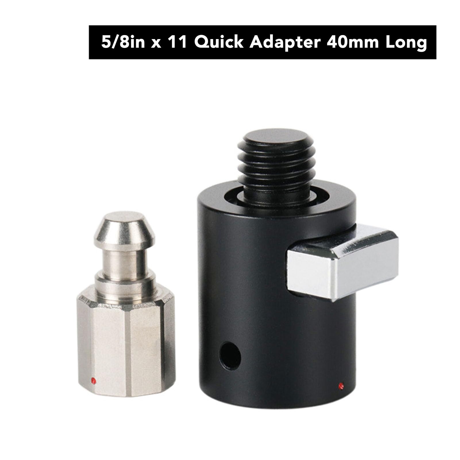 Luocute Adapter do Stalówki QRA02, Gwint 5/8 Cala X 11 | Adapter do szybkozłączki GPS z aluminiowej stali stopowej 40 mm do prętów pryzmatycznych, łączniki podstawy stacji RTK