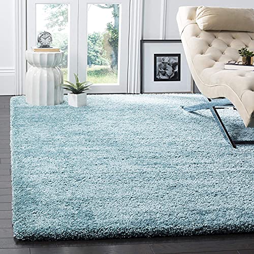 Rectangular Shaggy 6X8 Feet(180x240 Cm)Modern Rug Soft Handwoven Plain California Premium Shag collection With Plain Color 5 Cm Pile Height For Living Room|Home & Bedroom,Blue