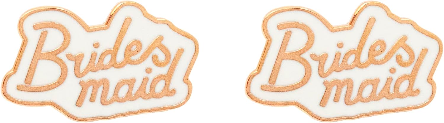 Set of 2 Bridal Enamel Lapel Pins