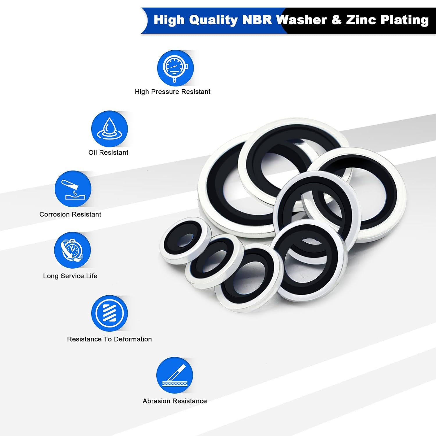 20PCS M30 Metric Sealing Washers Self-Centered Bonded Rubber Washer