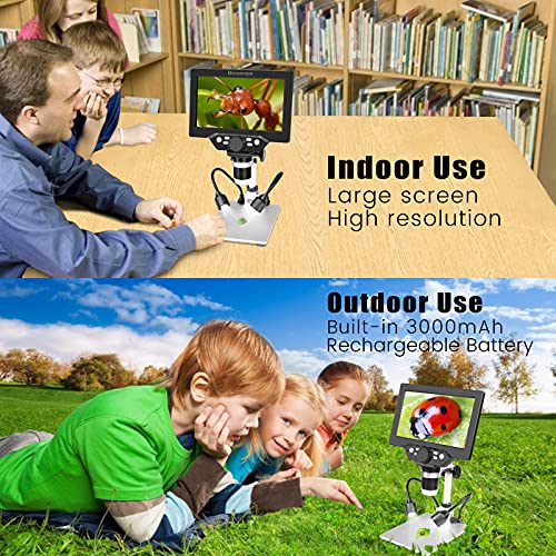 image for 7 inch LCD Digital USB Microscope with 32G TF Card,Micsci 1200X Magnif