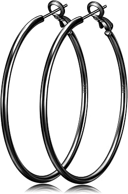 Senteria 2mm 925 Sterling Silver Gold Hoop Earrings for Women 20/30/50/70MM