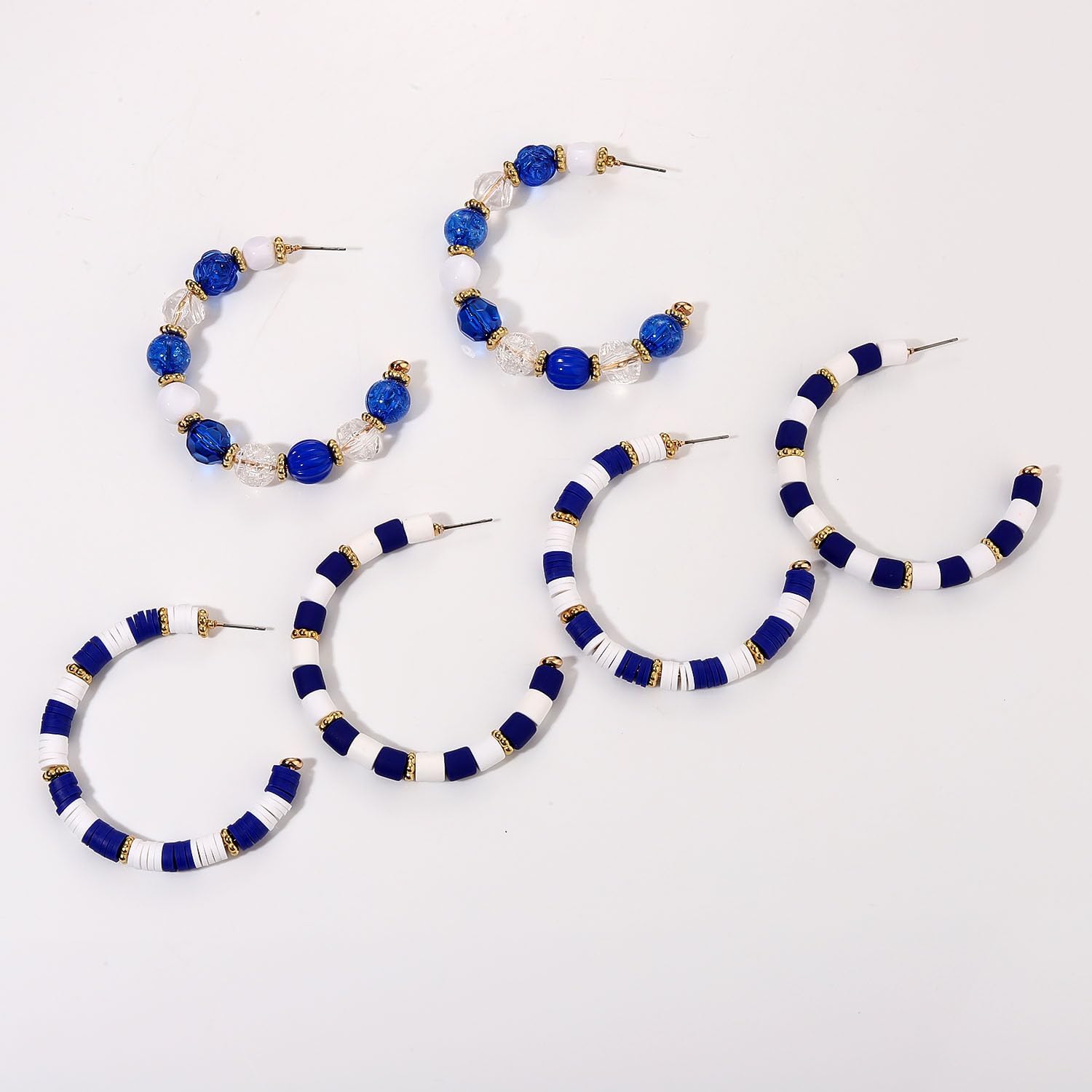 Game Day Hoop Earrings Heishi Crystal Bead Hoop Dangle Earrings Sports Football Team Spirit Game Day Earrings Jewelry Gift for Team Mom image 5