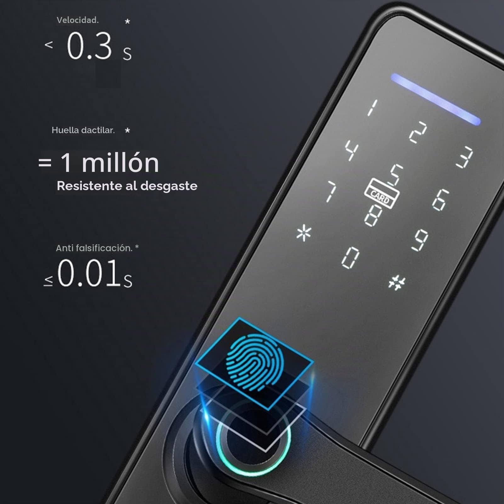 Cerradura Inteligente de Puerta Ejoyous con Huella Digital, WiFi y Desbloqueo Remoto, para Puertas Residenciales de 3,5-5,5 cm