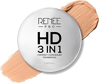 RENEE PRO HD 3 In 1 Compact,Concealer, Foundation - Crème, SPF 20, Matte Finish, High Coverage, Ultralight & Silky Smooth Price In India