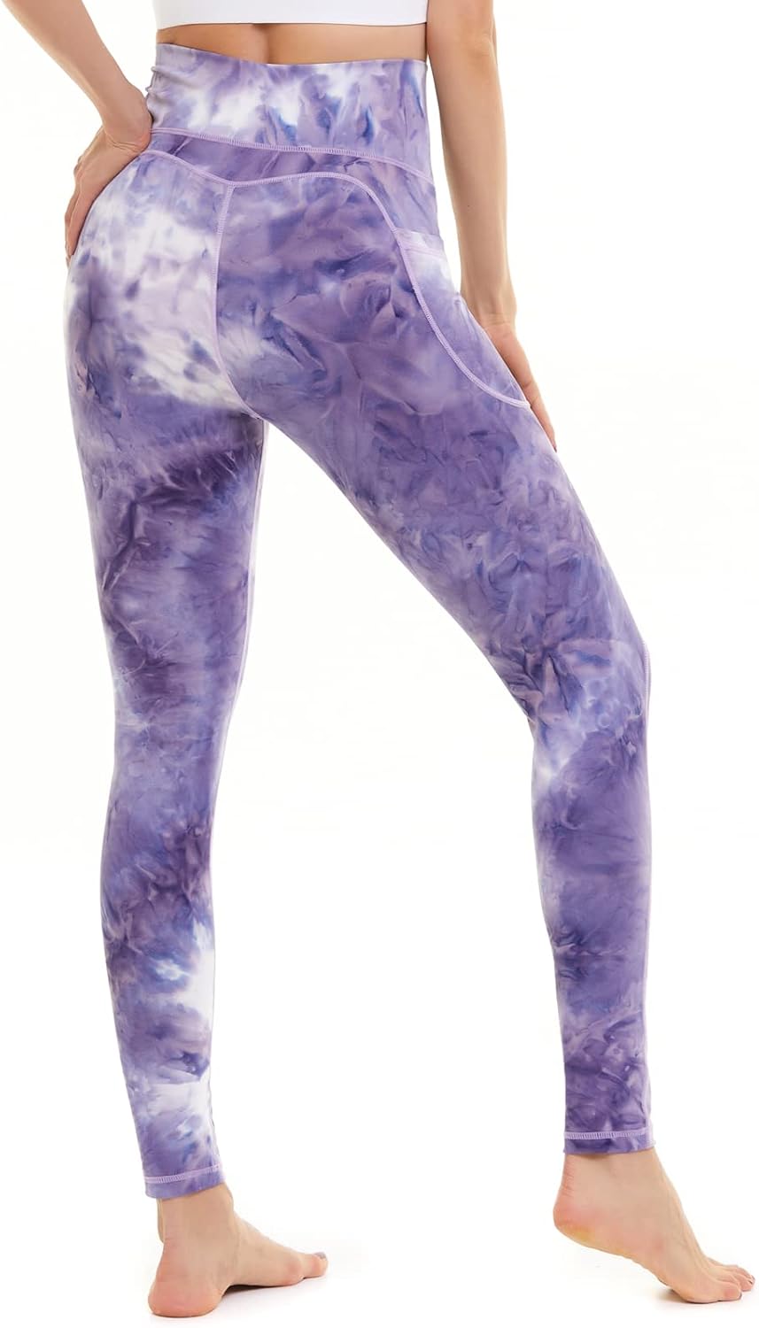 ccko High Waisted Leggings for Women with Pockets, Womens Yoga Pants Stretch Workout Leggings Tummy Control image 4