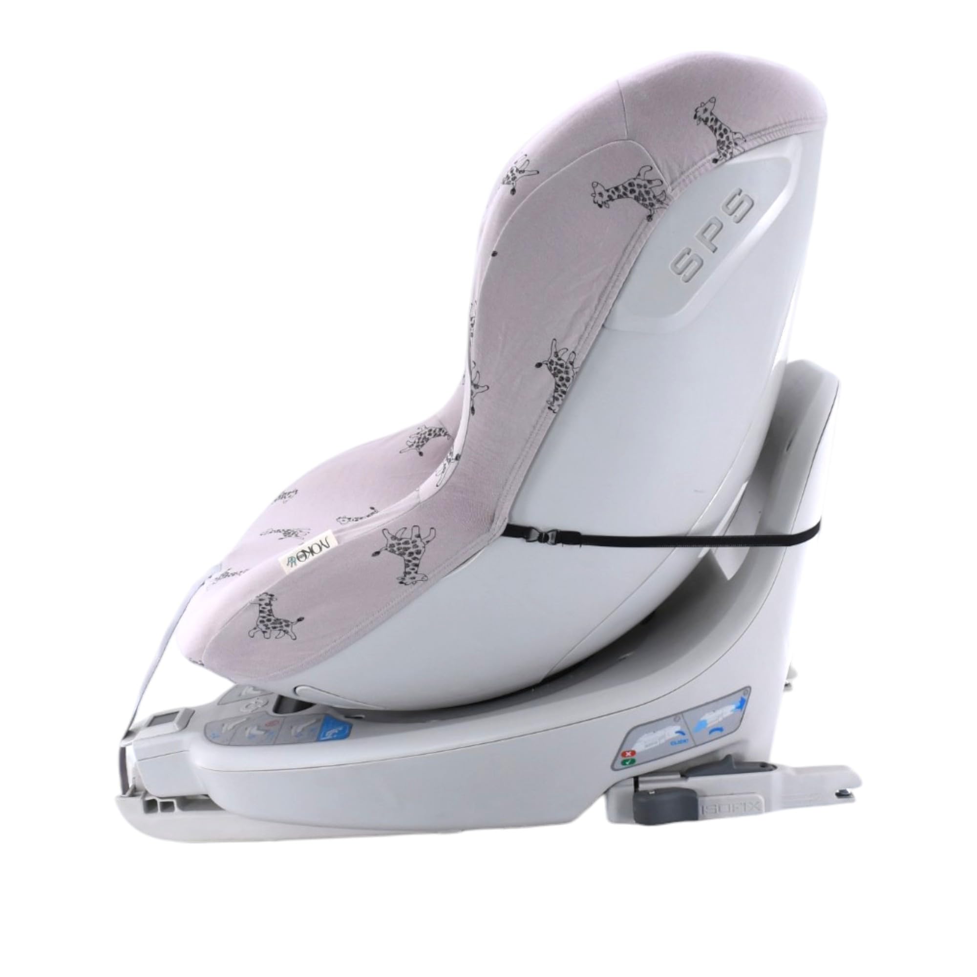 JYOKO Kids Funda para Silla De Coche Compatible con Avionaut Sky Y Be Cool Nado O3 | Algodón Orgánico Transpirable | Confort Suave para Viajar (Estampado Giraffe)