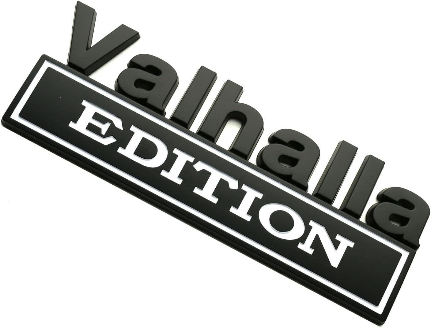 2Pcs 7 inch Vikings Valhalla Edition Auto Emblems Truck Decal 3D Car Bumper Sticker Valhalla Edition Badges Replacement for Universal SUV Side Rear Trunk Door Viking Seasons (Black White)
