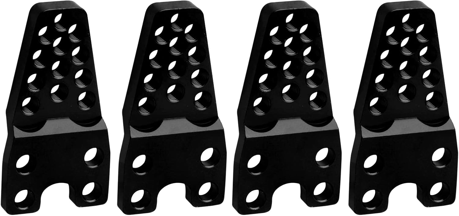 CNC Metal RC Car Shock Absorber Mount Adjust Height Angle Stand for TRX4 Axial SCX10 & SCX10 II 90046 D90 D110 RC Crawler Car (Black)