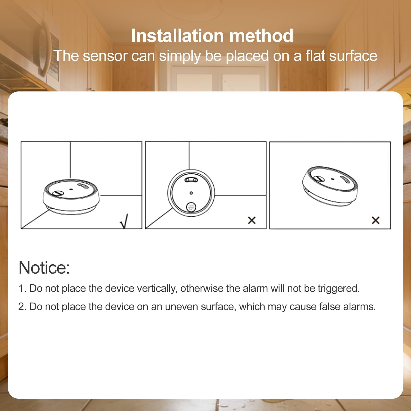 Detector Agua Inteligente WiFi Sensor de Alarma Audio Detector Inteligente de Fugas Agua Inundación Inalámbrico 110 dB para Lavabo Sótano Cocina Notificación App Impermeable IP66