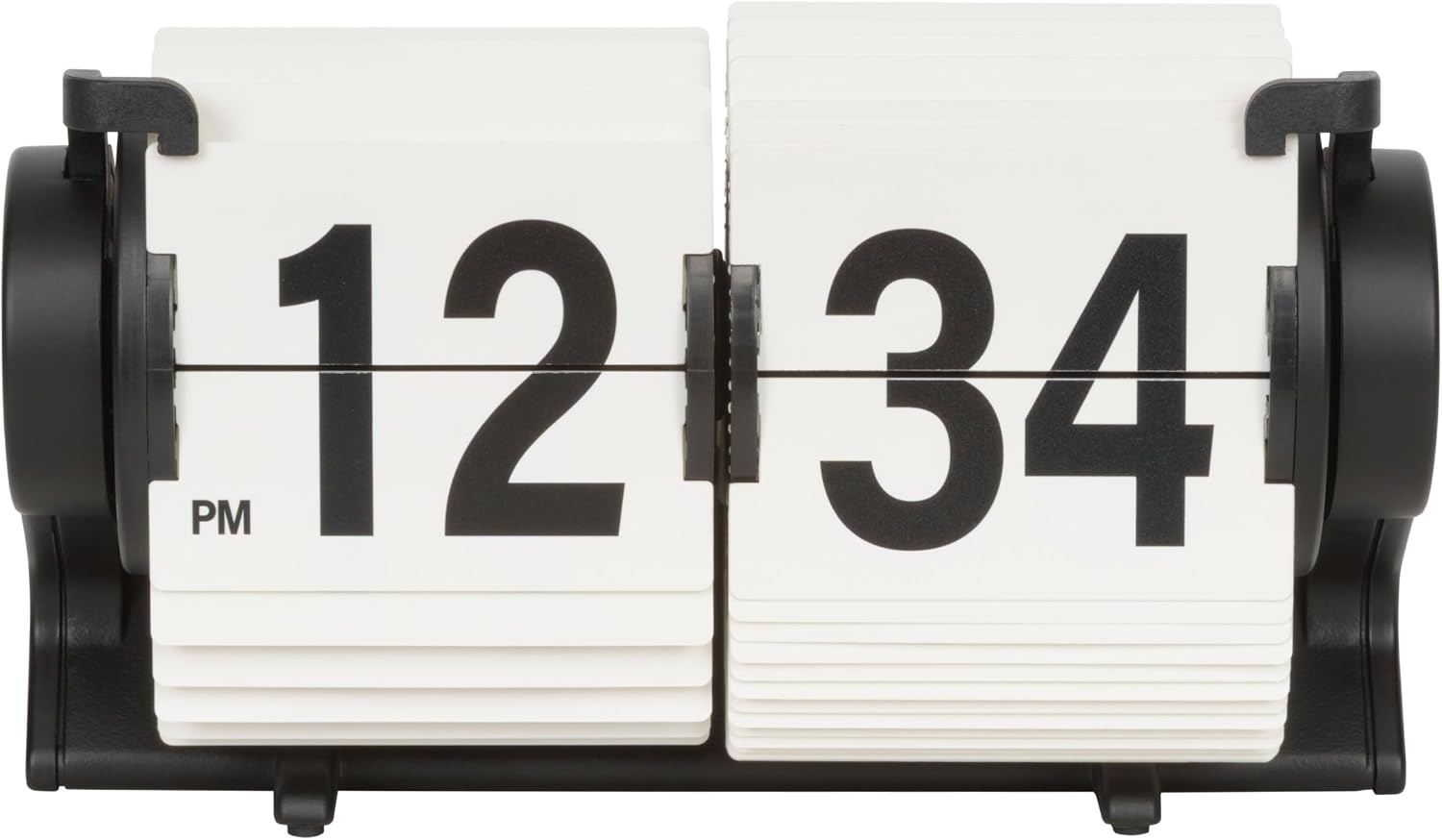 La Crosse Clock 536-527W White Rollins Mini Mechanical Flip Clock | 1-inch numbers, battery operated