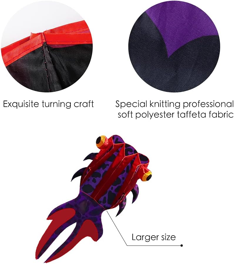 Kizh Kite Giant 3D Dolphin Frameless Soft Parafoil Kites for Kids and Adults Easy Flyer Kite for Beach Park Garden Playground