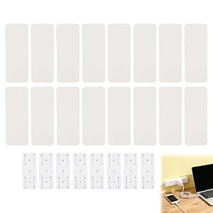 Pack of 8 Self-Adhesive Punch-Free Power Strip Holder Socket Strip Wall Mount Order for Sockets and Remote Controls Easy to Install Reusable for Kitchen and Office