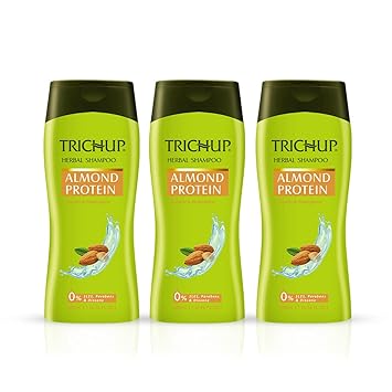 Trichup Herbal Shampoo ? Almond Protein Repairs & Strengthens Hair - 200 ml (Pack of 3)