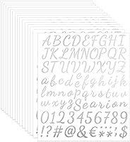 Vista 10 de ELANE 1296 piezas de 16 hojas de calcomanías de letras y números, calcomanías de letras impermeables para buzón, letras y números para fuera