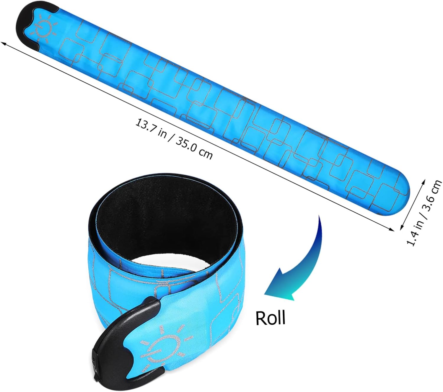 BESPORTBLE 4pcs Led Slap Armbands Rechargeable Reflective Wristbands Lighting Modes for Night Running Walking Cycling Includes and Armbands