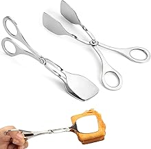 Pastry Tongs, Kitchen Tongs, Serving Tongs, Stainless Steel, Kitchen Tongs, Sausage Tongs, Serving Tongs, Stainless Steel, Kitchen Tongs for Barbecue Tongs, Cooking Tongs, Meat Tongs, 3.5 x 18.3 cm