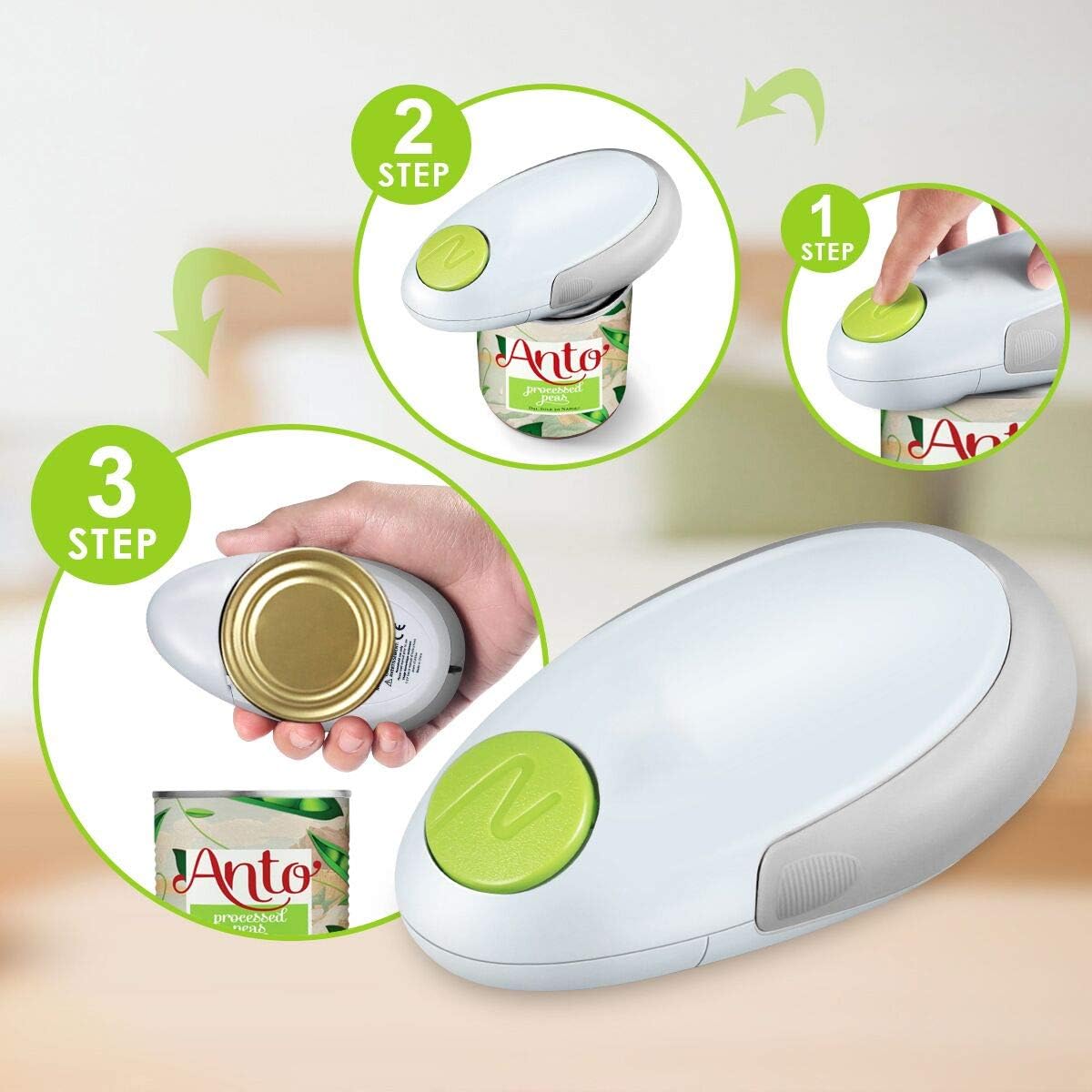 Electric Can Opener, Smooth Edge Automatic Can Opener for Any Size, Best Kitchen Gadget for Chefs, Arthritis and Seniors