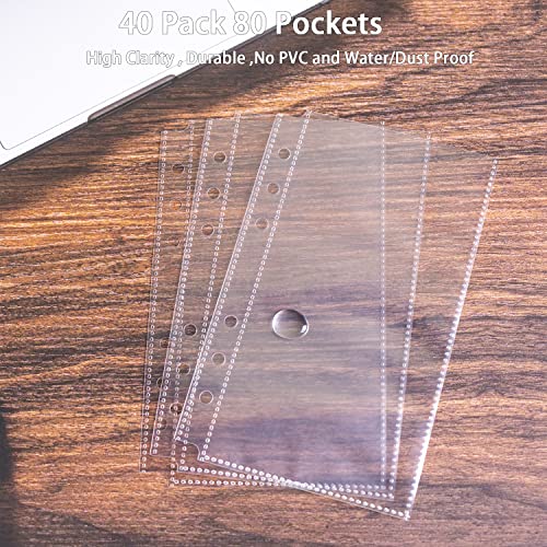 40 Pack 80 Pockets Budget Sheet Protector Sleeves For A6 6 Ring Binder, Ultra-Clear Cash Binder Sleeves, Double-Sided, Top Loading Sheet Protector For Budget Sheet, Currency Collection,3.5X5 Photos #TOP6