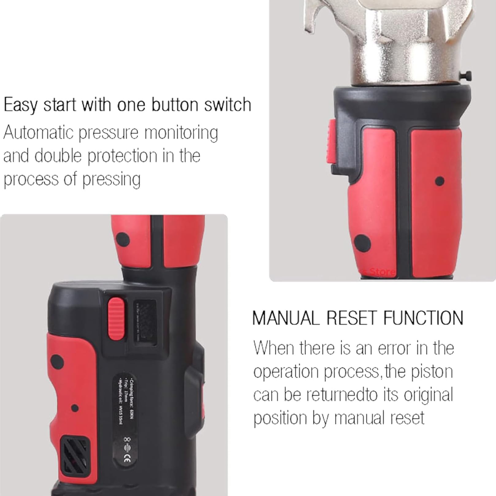 Pinzatrice multistrato a batteria,Set completo di utensili idraulici professionali contenente Rechargeable Hydraulic Crimping Tool, 11 stampi più comunemente utilizzati (che coprono 10-300 mm²)