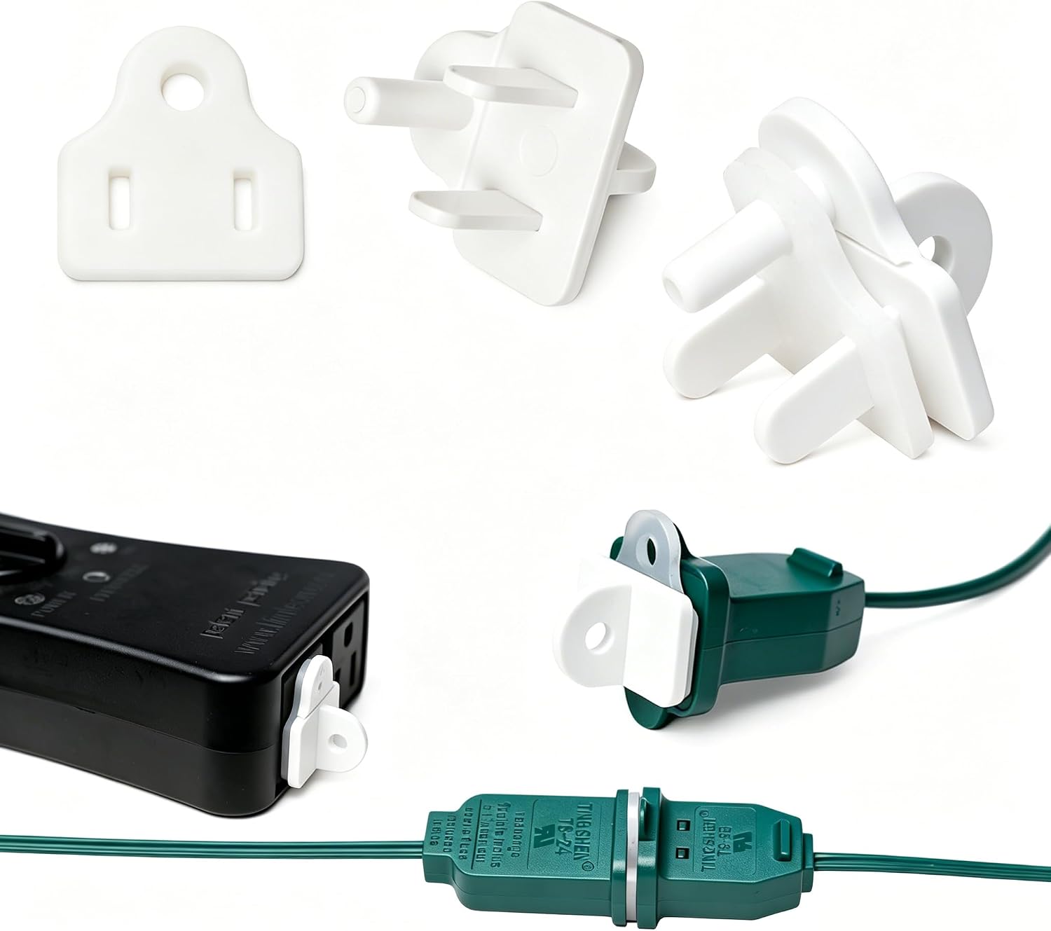 15 Sets White Weatherproof Gaskets and Plug Covers Outdoor/Indoor Use，Outdoor Waterproof GFCI Outlet Plug Covers, Suitable for Extension Cord Plug Cover,Fit 2/3 Prong Plugs