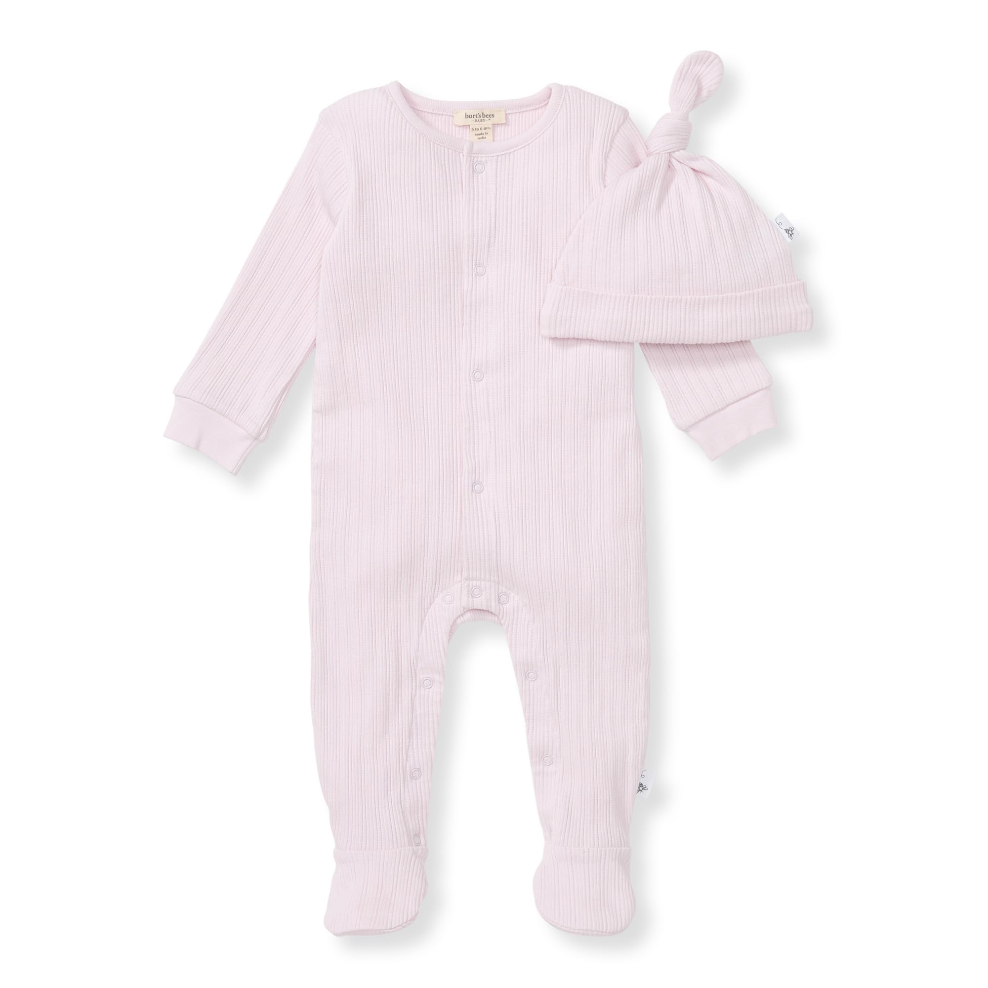Burt's Bees Baby baby-girls Jumpsuit, 100% Organic Cotton One-piece Outfit Coverall With Hat