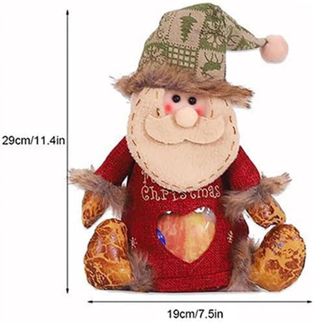 Firtideti Bags Zipper Design, 2024 New Christmas Eve Apples Candy Gift Bags, Santa Snowman Doll Storage Gift Bag, Drawstring Bags for Christmas Party Decor (B-3PCS)