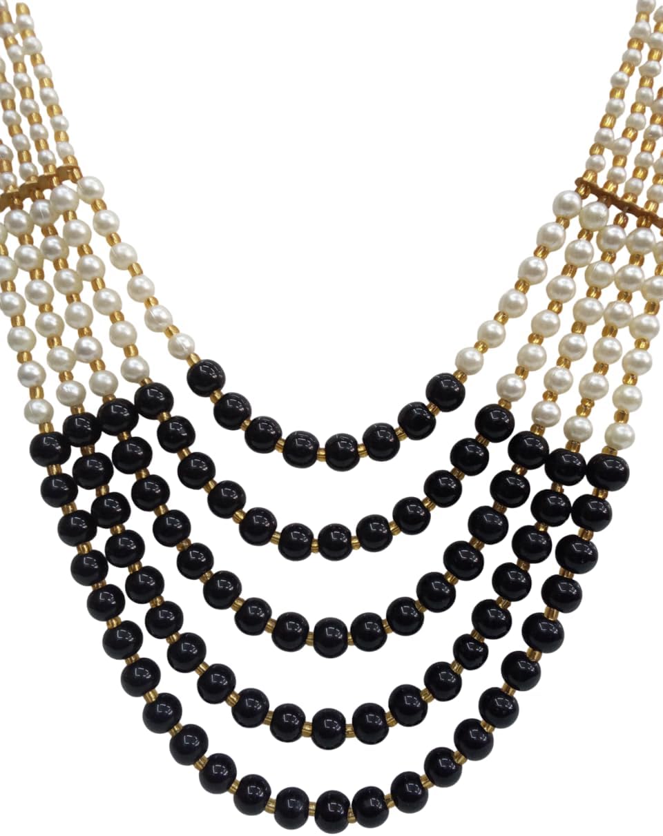 Pearl Necklace for Women, Multi Layered Beaded Bridal Jewelry, Mala Gift