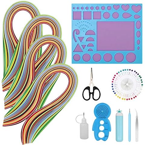 Paper Quilling Kits, 36 Colors 720 Strips Paper Art Craft 21" Long with Quilling Tools, Precision Cut Paper Great for DIY Learning Class, Home Decoration, Birthday Gift Cover
