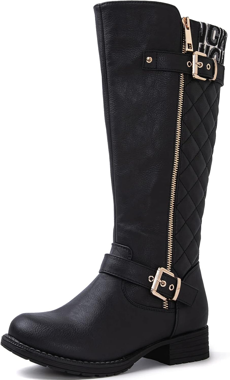 GLOBALWIN Women's Quilted Knee-High Fashion Boots