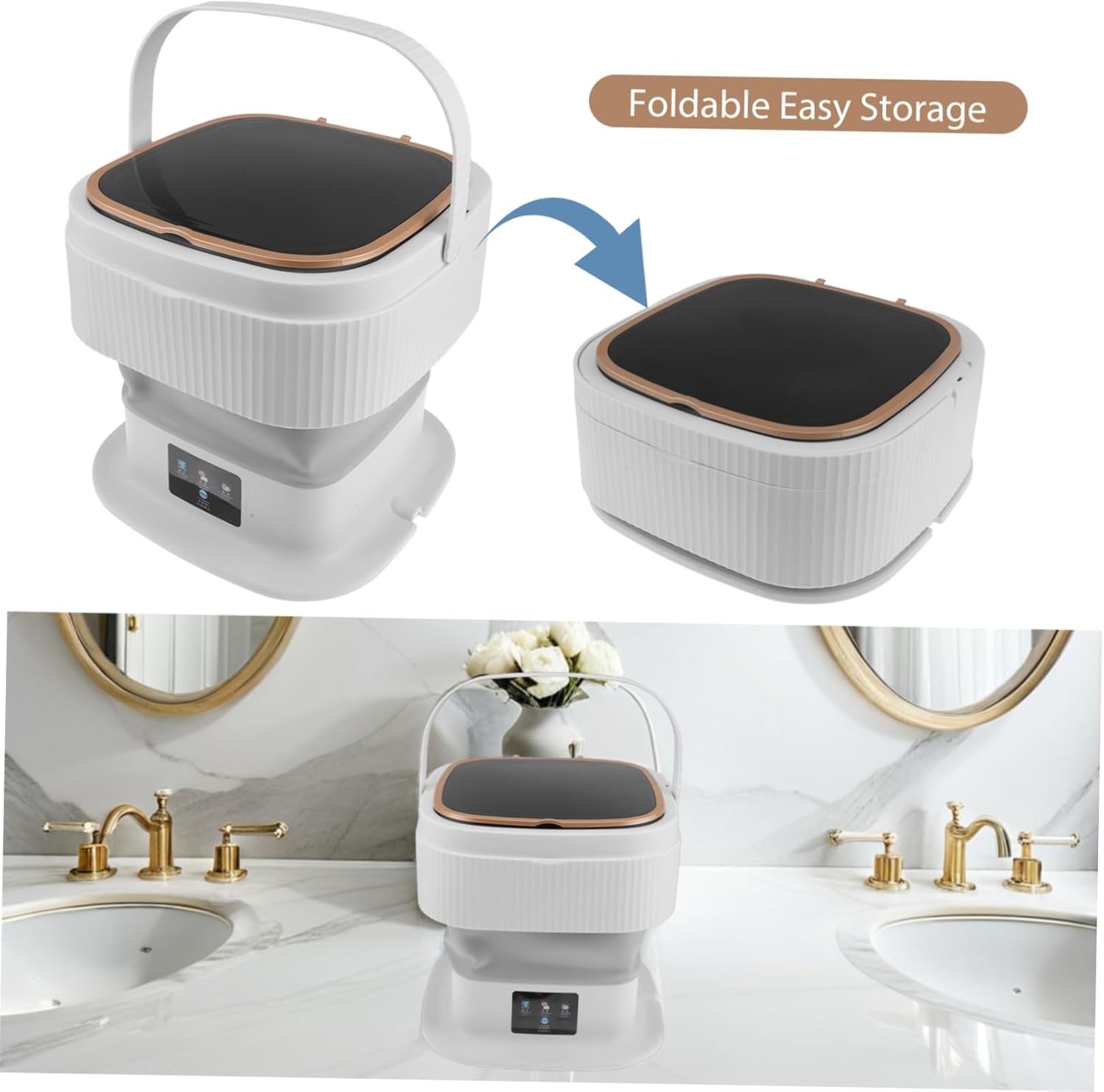 NUOBESTY Portable Washing Machine Compact Mini Washer Automatic Modes for Clothes Underwear Socks Dormitory Apartment Travel Laundry